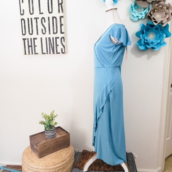 ⭐HP⭐ JUICY COUTURE DRESS BABY BLUE RUFFLE HIGH LOW - Picture 5 of 12